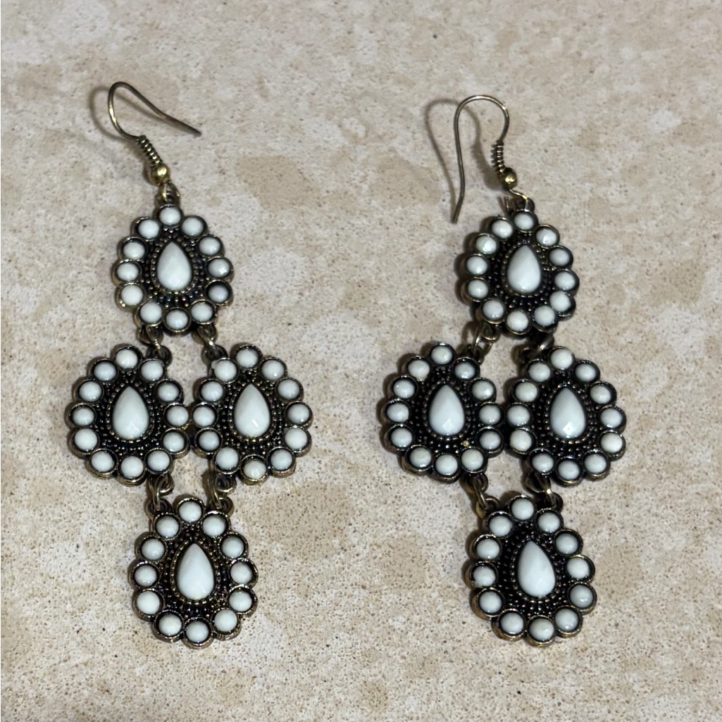 Chic Black And White Teardrop Earrings 25$